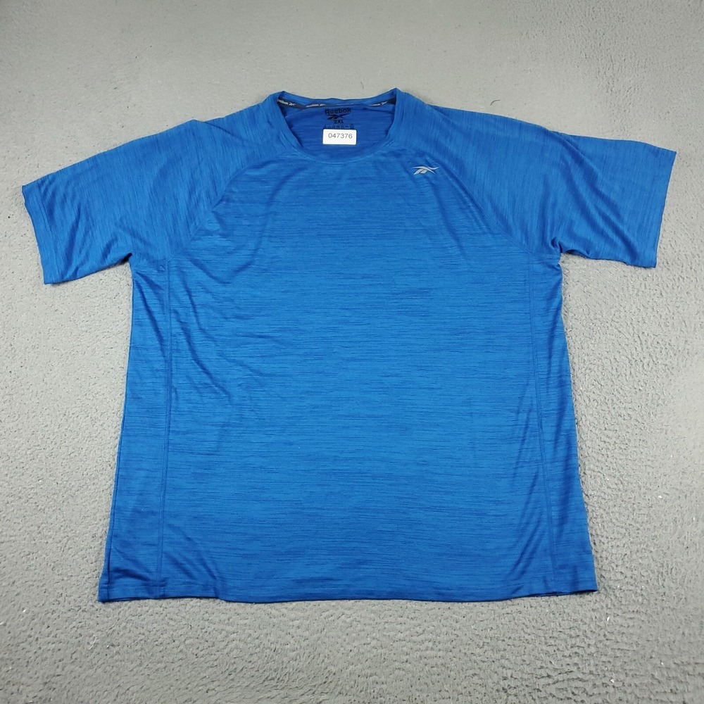 Reebok T Shirt Mens Size 2XL Blue Active Gym Work Out Pullover Short Sleeve